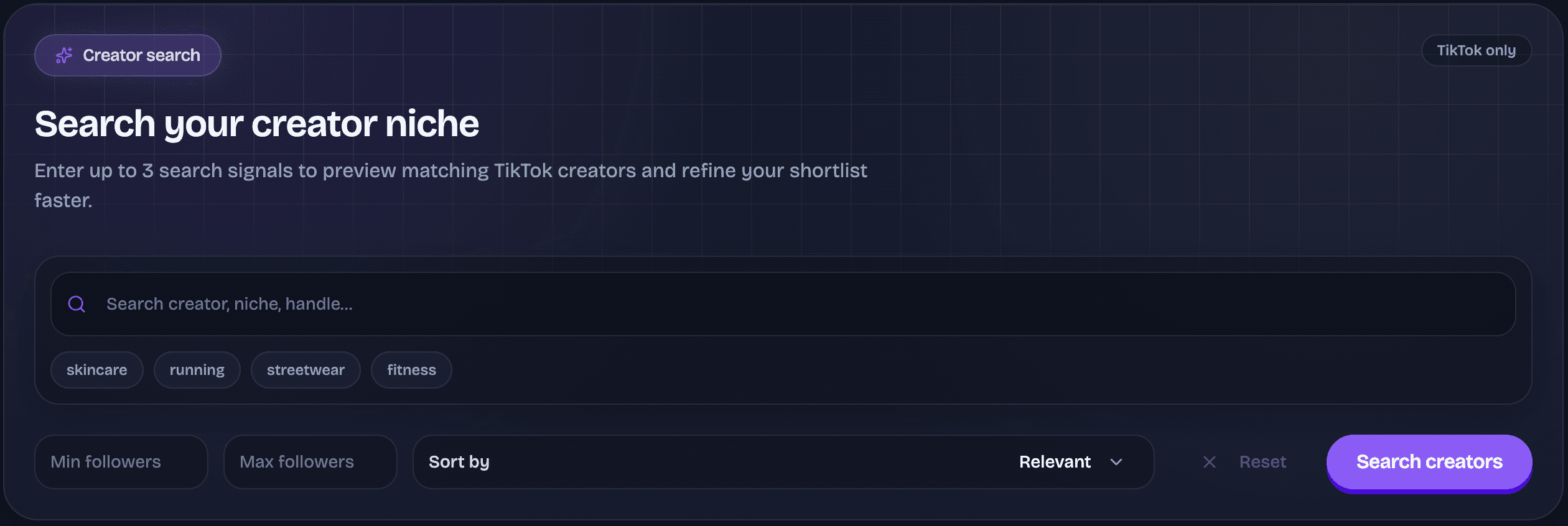 Discover search UI